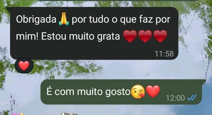 Mensagem de gratidão de paciente pelo acompanhamento personalizado em medicina chinesa