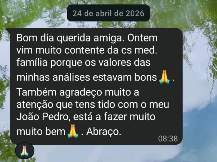Paciente relata resultados clínicos positivos em análises de saúde após tratamento de acupuntura